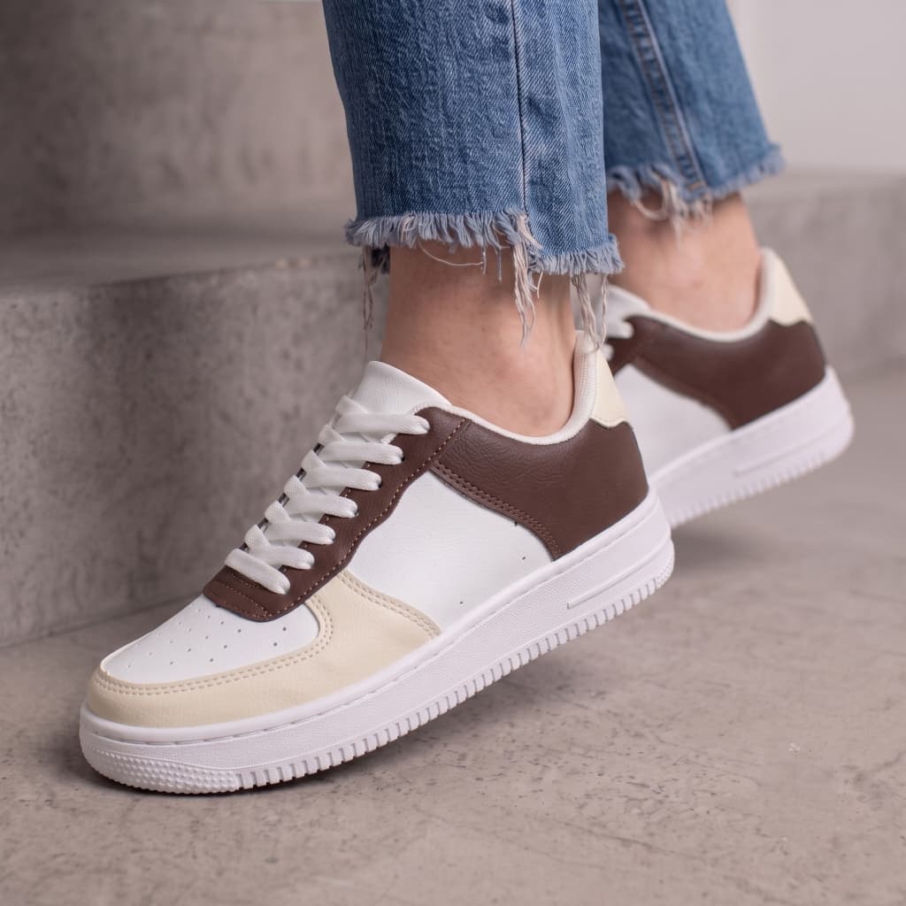 Tenis Sapato Feminino Casual Force Branco Retrô Clássico Para Academia Caminhada Fitness Leve Macio