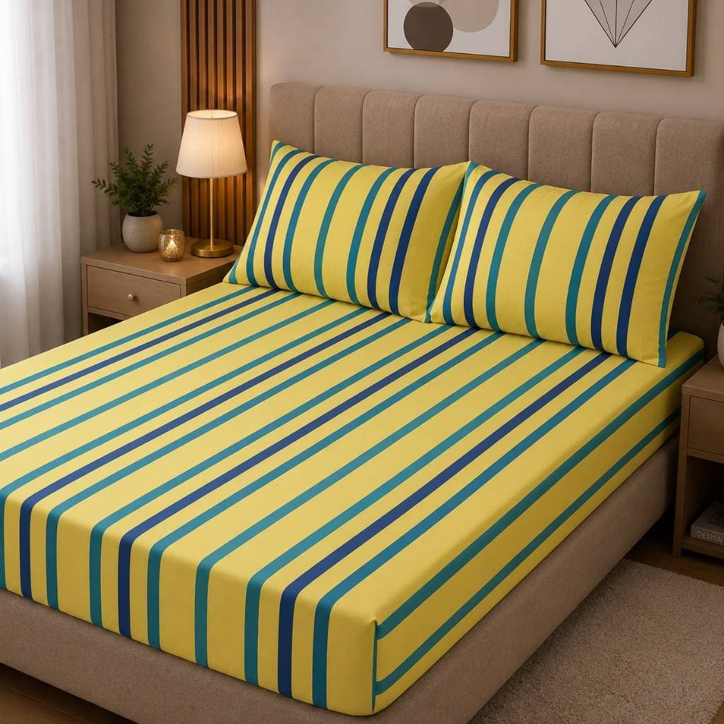Jogo De Lençol De Cama Queen King 03 Peças Malha 100% Algodão Com Elástico 1,58x1,98x0,35m