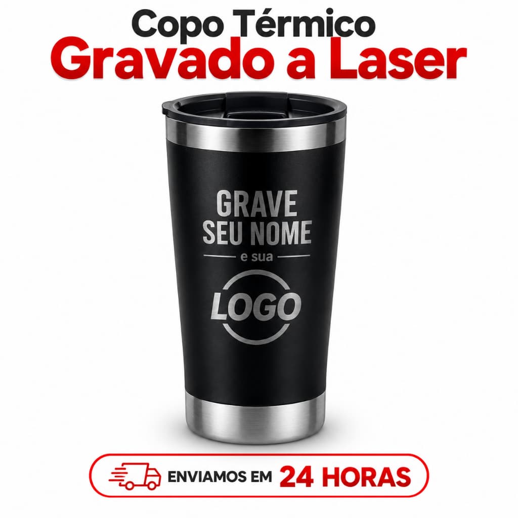 Copo Térmico com Nome Personalizado  - COM NOME VERTICAL 473ml Envio Rápido