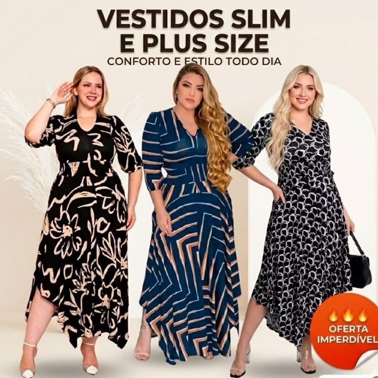 Vestido Longo Moda Evangélica Plus Size Manga 7/8 Viscolycra Premium Envio Imediato Festa Curvy CCB