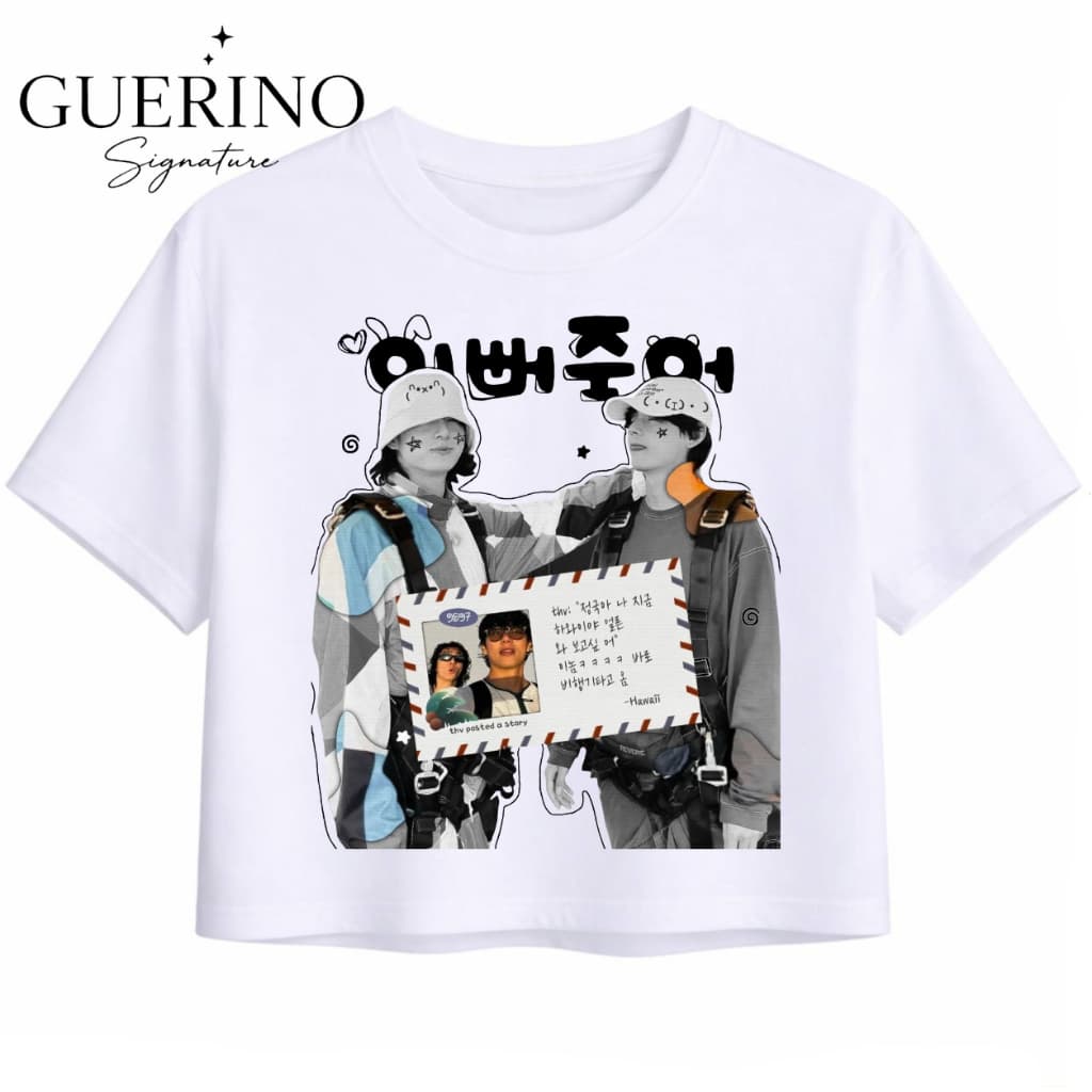 Cropped Taekook Taehyung Jungkook JK K-pop Unissex BTS Algodão Premium
