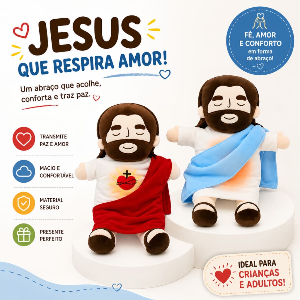 Jesus Respirante Boneco Decorativo 38cm Pronto Envio Imediato