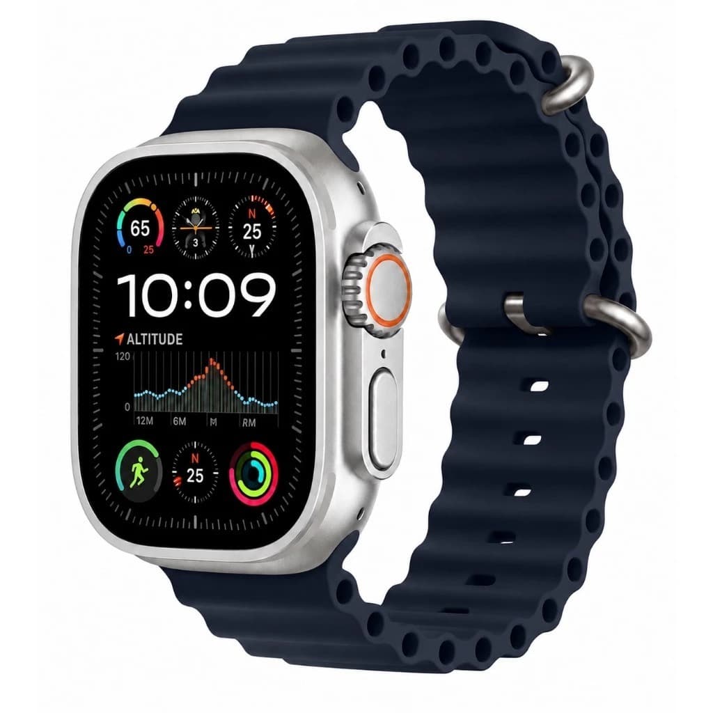Pulseira Silicone para Smartwatch – Confortável, Macia e Ajustável Azul Marinho