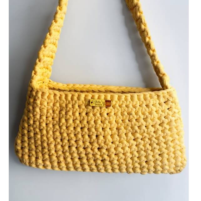 Bolsa de crochê feminina - bolsa baguete- bolsa tira colo
