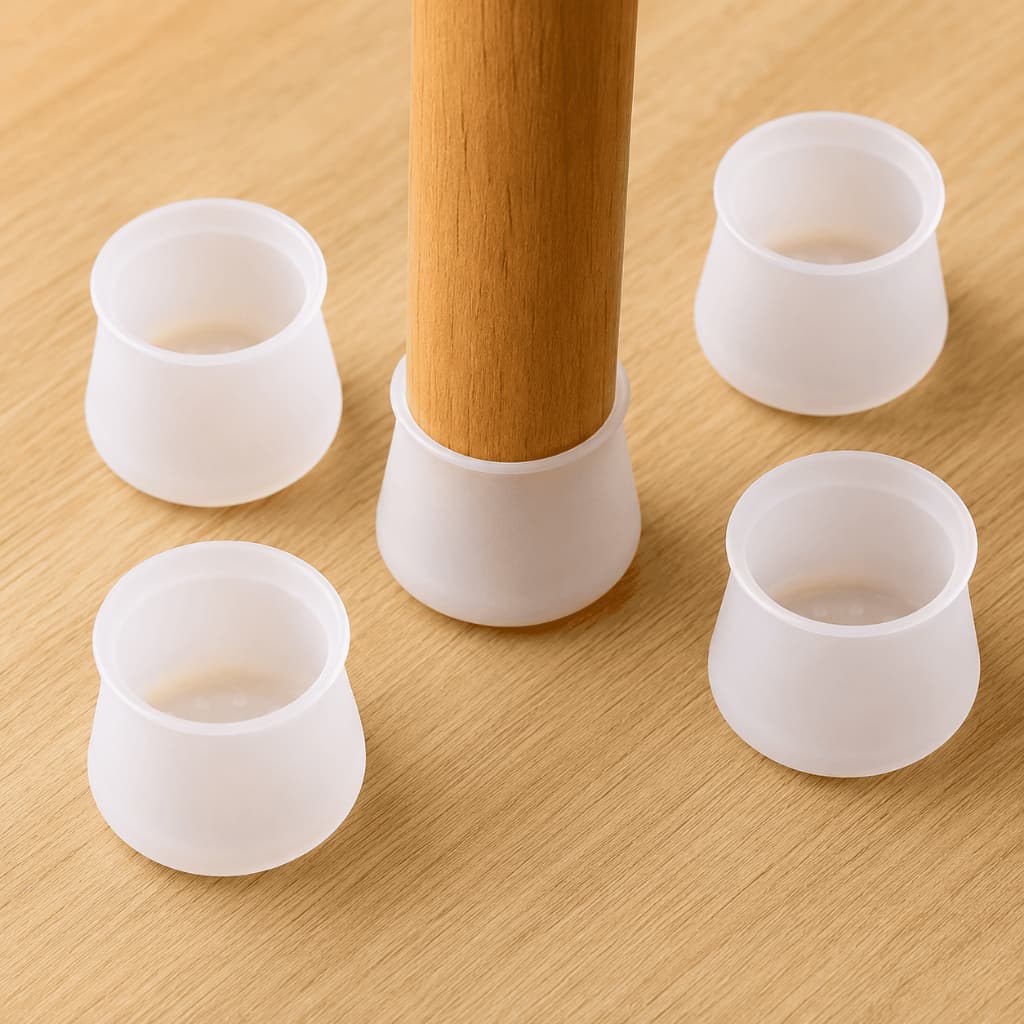Kit 12/16/24 Protetor de Pés de Cadeira e Mesa em Silicone Pezinho para Móveis Anti Risco Antirruído