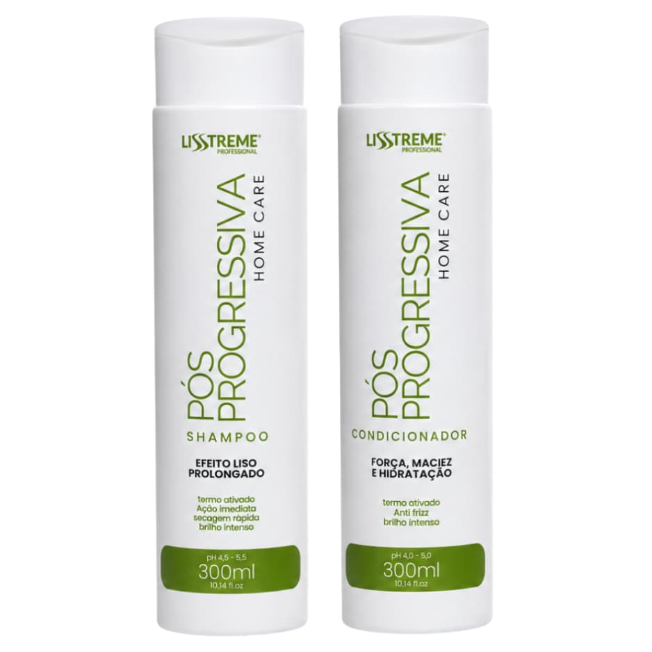 Kit Shampoo & Condicionador Home Care 300ml Pós Progressiva LissTreme - Brilho, Maciez e Liso Duradouro