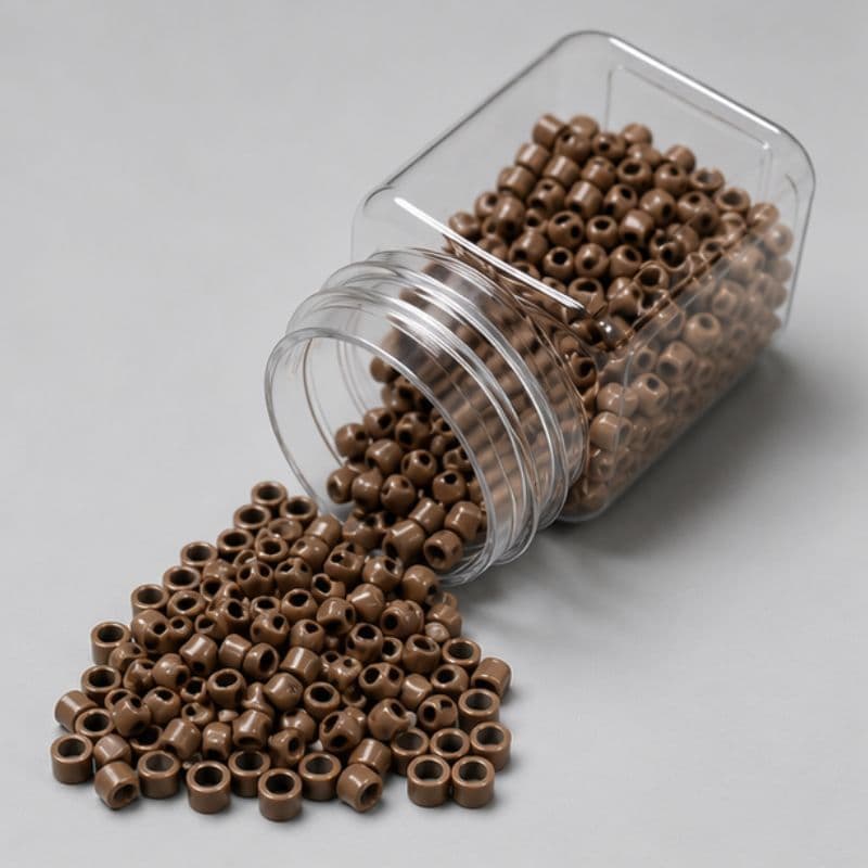 Microlink Preto Sem Silicone Para Mega Hair - 100 Unidades