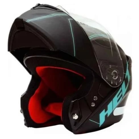 Capacete Escamoteável Helt New Hippo Sci-fi Preto Verde