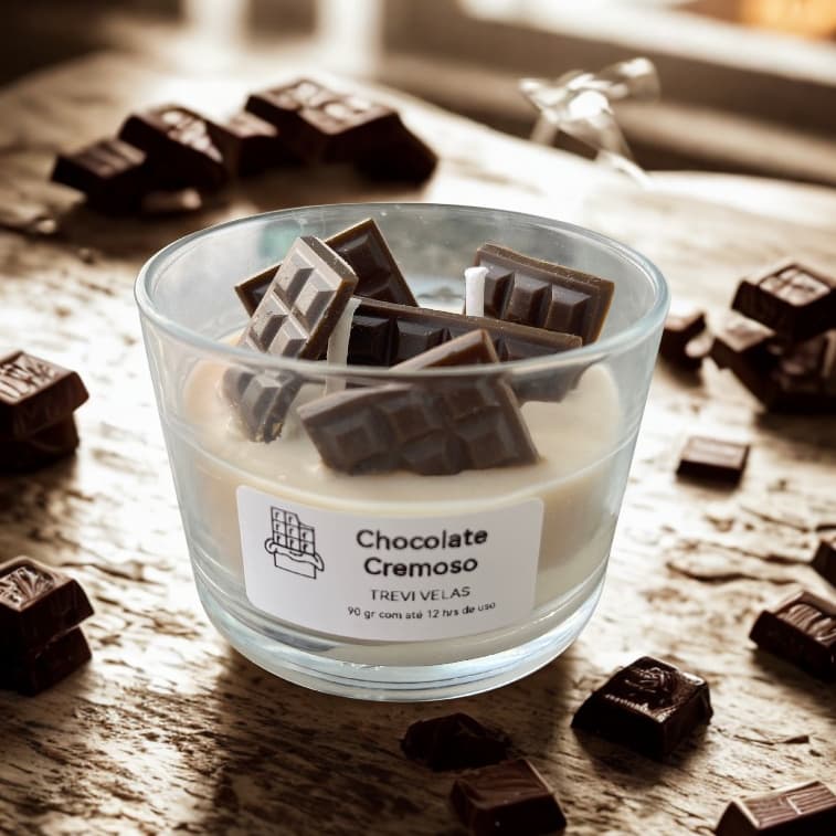 Vela Aromática de Chocolate Cremoso | Aromaterapia | Vela Artesanal | Decoração | Vela Perfumada