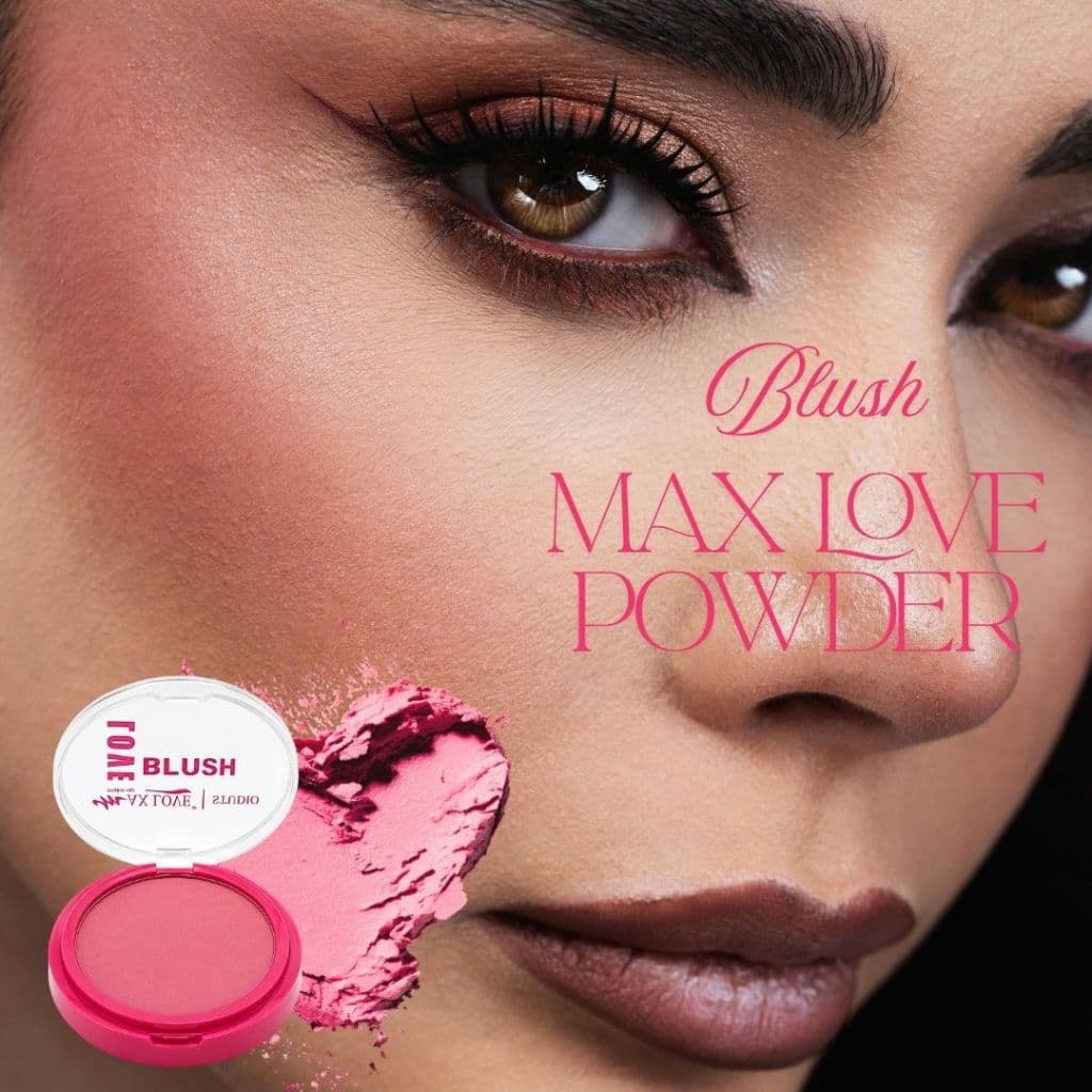 Blush Facial Powder Max Love Studio Love 109 e 111 Efeito Natural Alta Pigmentação