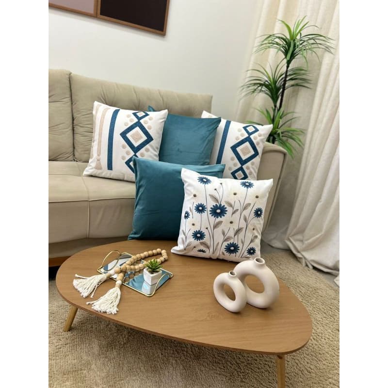 Kit 5 Capas de Almofadas Decorativas  Estampadas 45x45