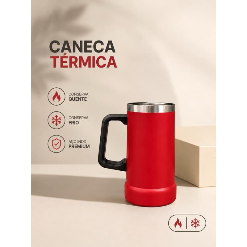 Copo Caneca Térmica 750ML Aço inox, Para Chopp, Cerveja