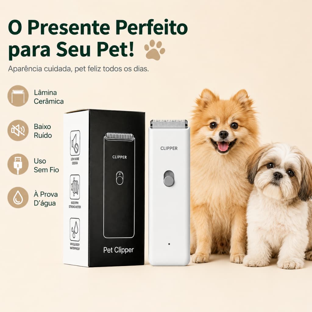 Máquina de Barbear Elétrica para Pets, Tosa para Cães e Gatos, Cortador de Pelos Animal