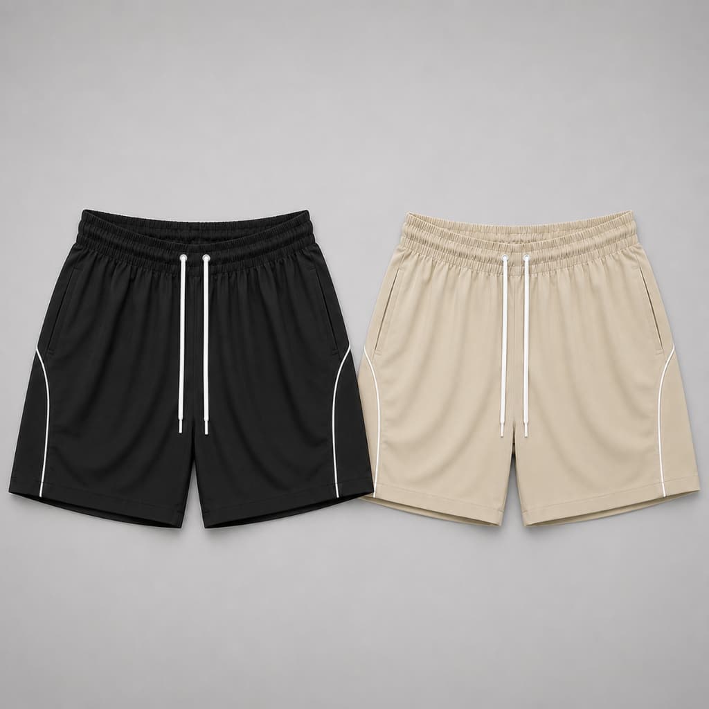 Kit com 2 Unidades Shorts Elastano Expandex Confort Masculino Casual e Esportivo com Elasticidade
