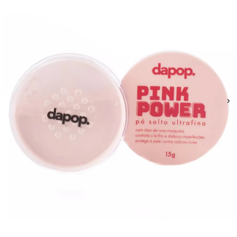 Pó Solto Ultrafino Pink Power Rosa Mosqueta Dapop - Controle de Oleosidade e Proteção Antioxidante