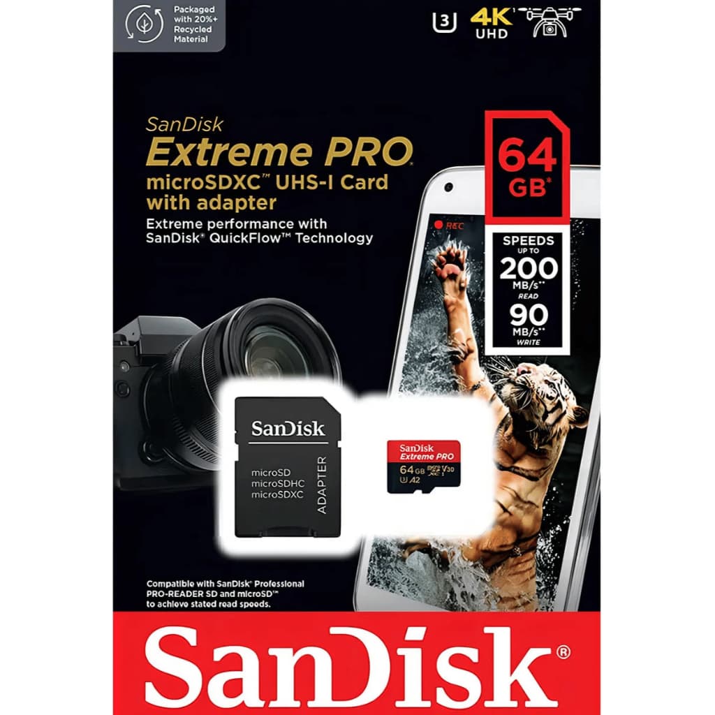 Cartão Memória Microsd 64gb Micro Sd Extreme Pro+adp