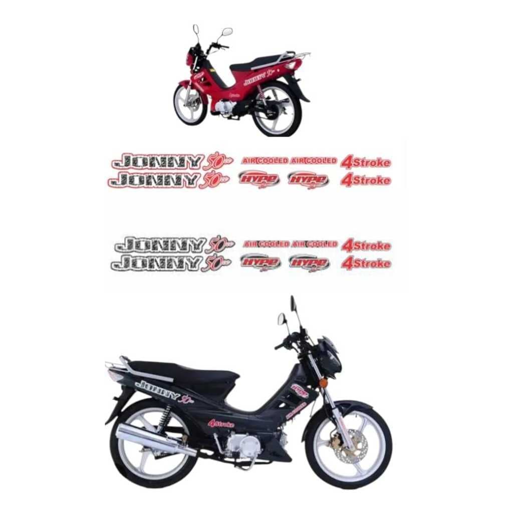 KIT FAIXA ADESIVA JONNY HYPE 50 4STROKE MOTO VERMELHO/PRETO