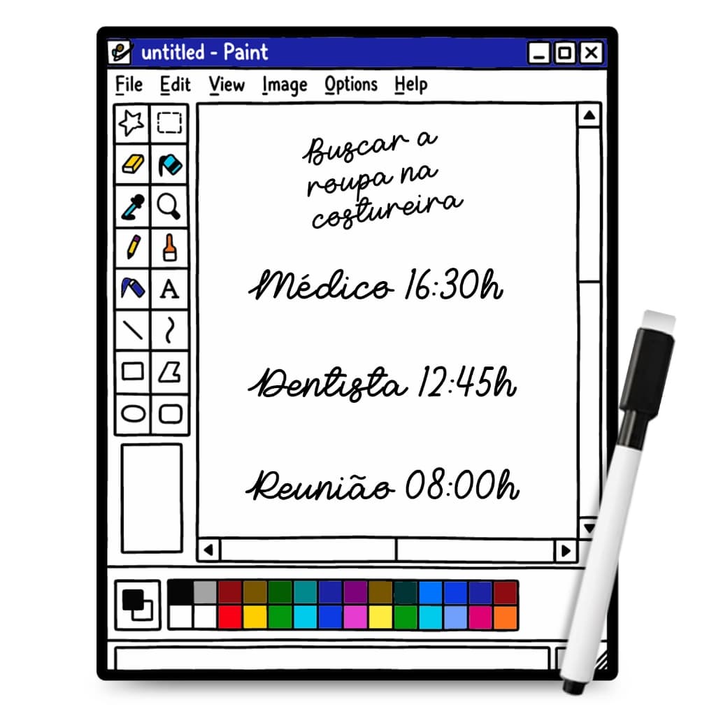Lousa Magnética Geladeira Computador Retrô 20x25cm Anotações