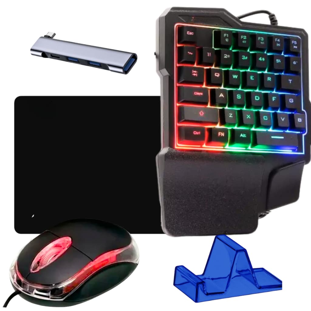 Kit Mobilador Teclado Semimecanico Mouse Exbom Mousepad