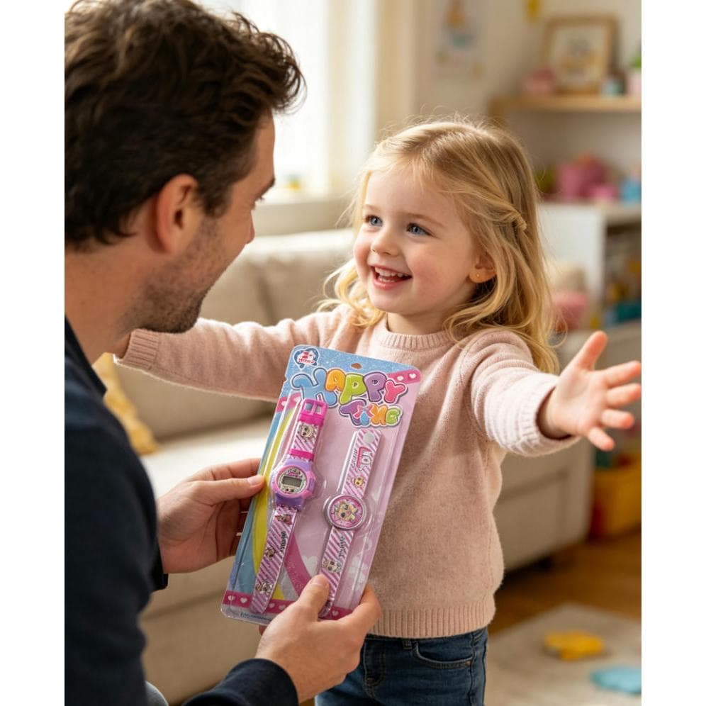 Relógio infantil com estampa fofa para presente infantil Vem com uma pulseira extra