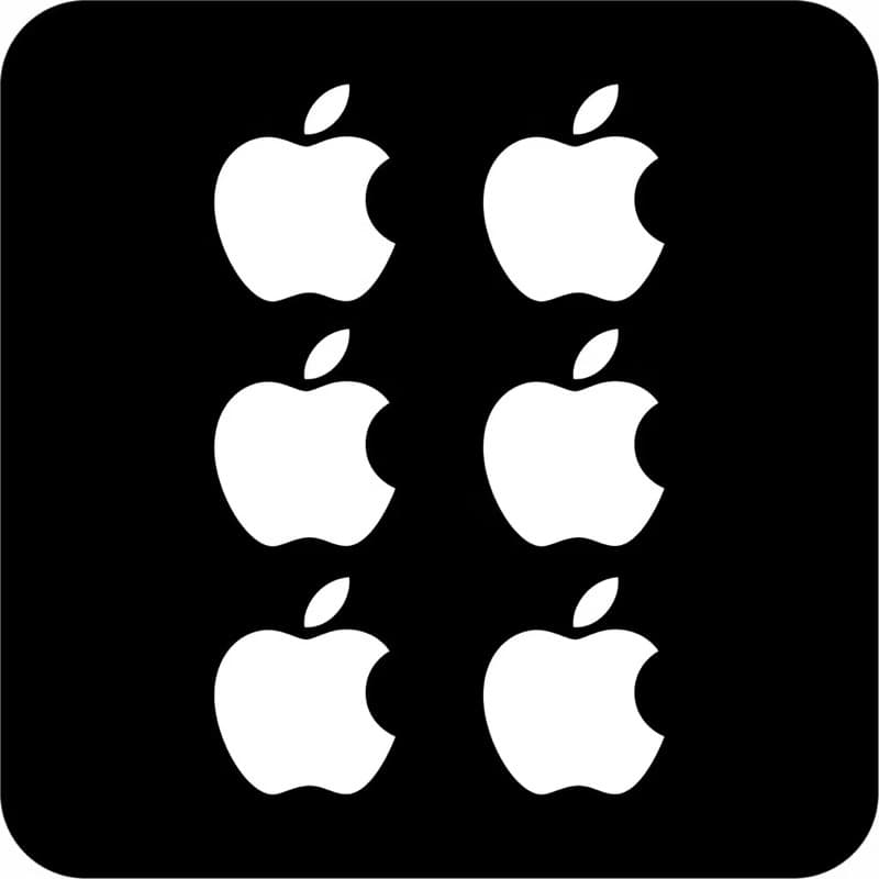Kit 6 Adesivos Maçã  mordida Apple  iPhone iPad iPod carro moto capacete- 5X6CM branco