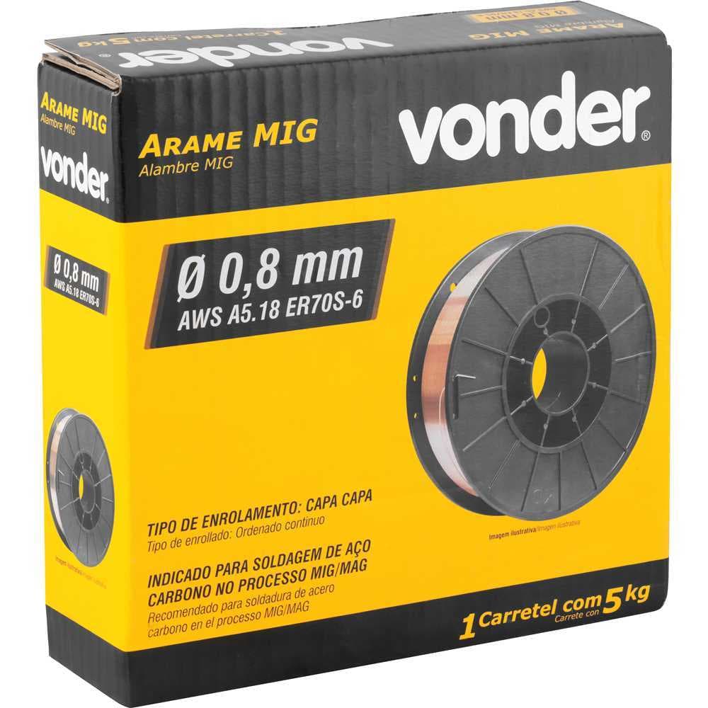 Arame Solda Mig / Mag Para Uso Com Gás 0,8mm 5kg Vonder