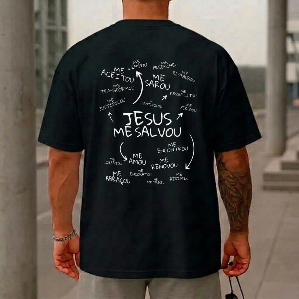 Camisa Camiseta Blusa Streetwear Religiosa Jesus Me Salvou100% Alodão Estampada Unissex Premium