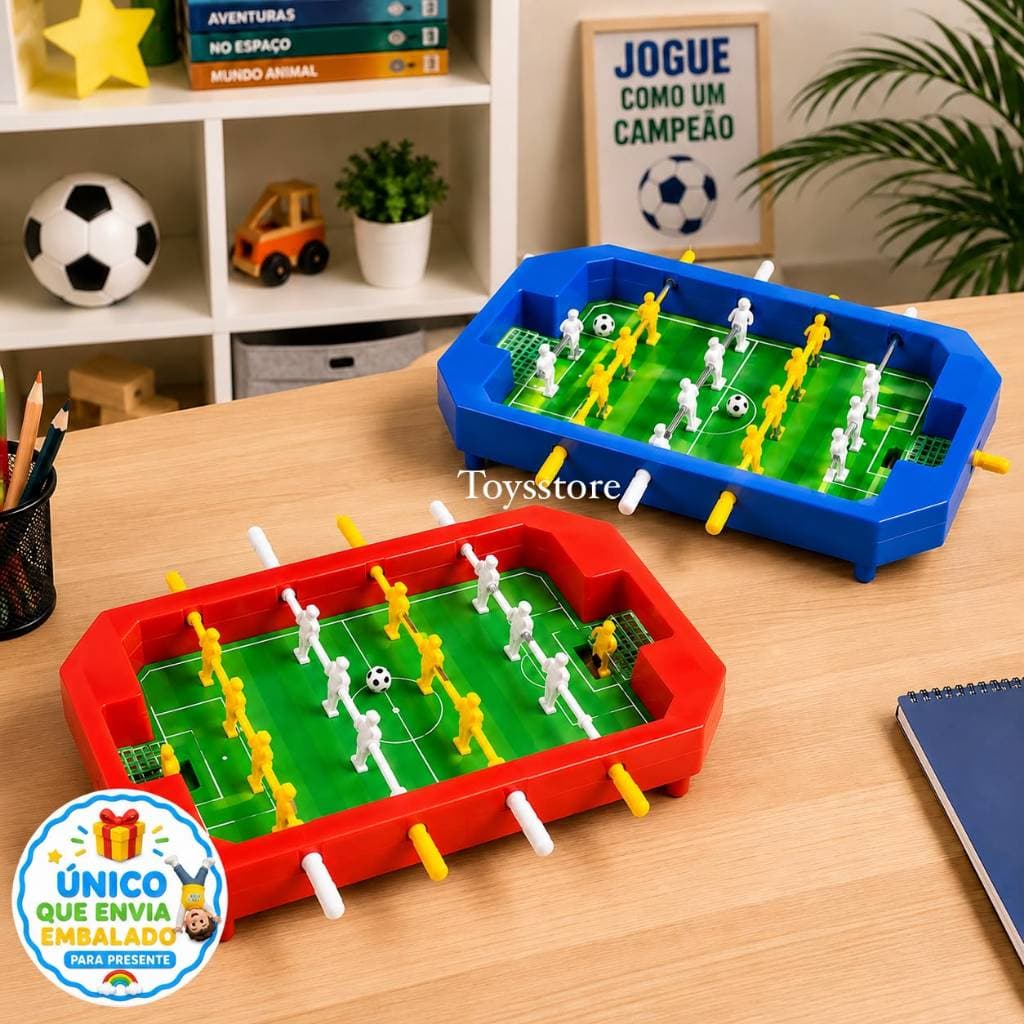 Mini Jogo de Futebol Totó Jogos Pebolim de Mesa Pequeno Brinquedos Infantil