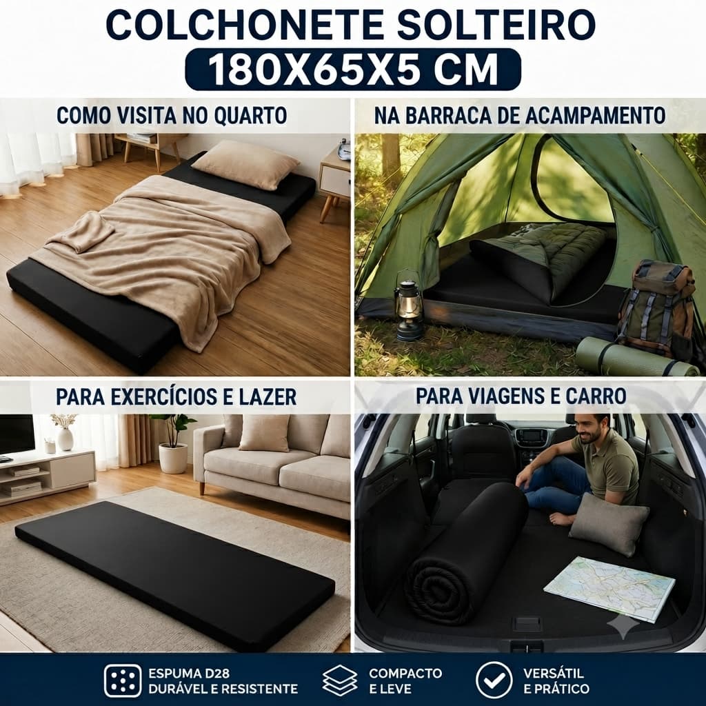 COLCHONETE  TNT PRETO 180X65X05