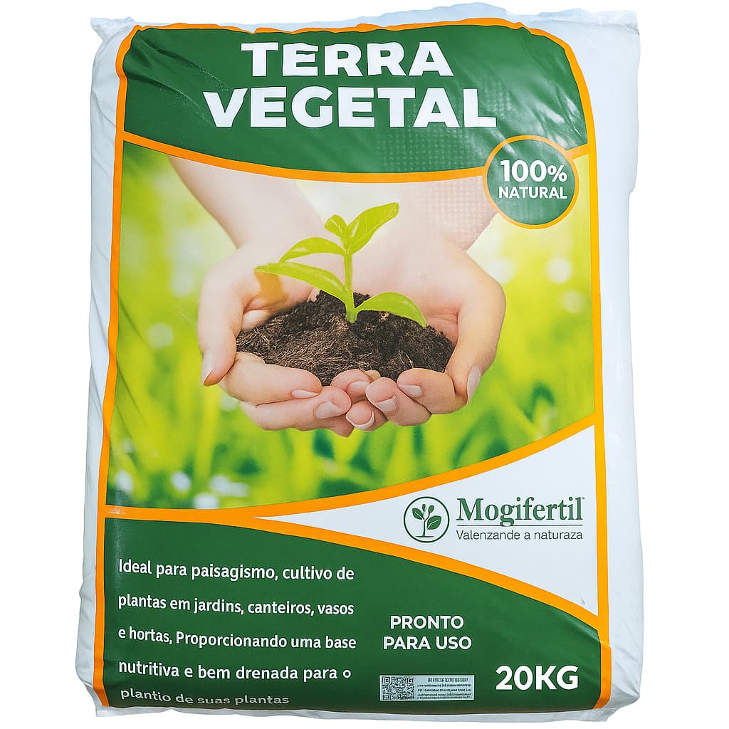 Terra Vegetal Adubada Para Plantas Flor Jardim Orgânica 20kg Mogifertil