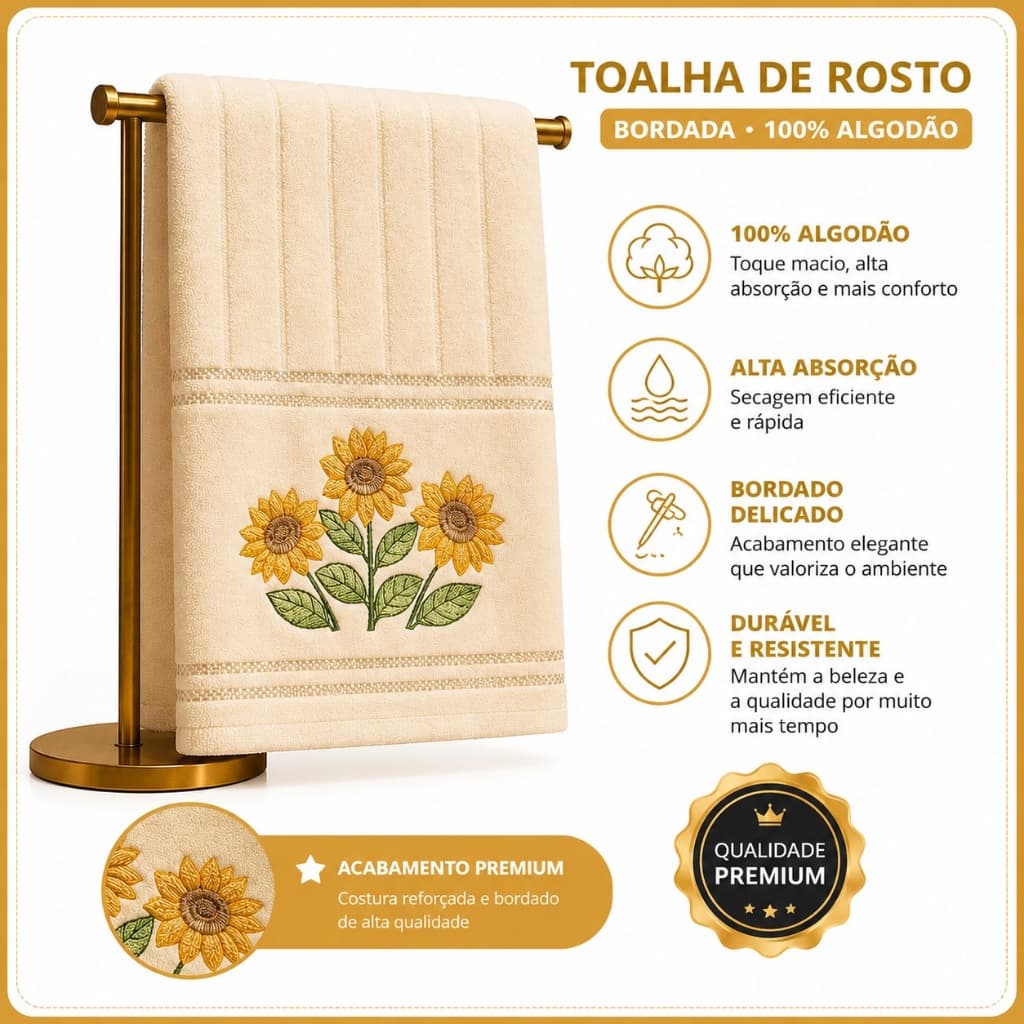 Toalha Lavabo Social Mão Dohler Bordada
