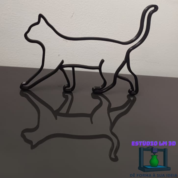 🐱 Silhueta/Escultura Decorativa de Gato Minimalista | Elegância p/ Sua Casa | Design Exclusivo | Arte Decorativa de Gato