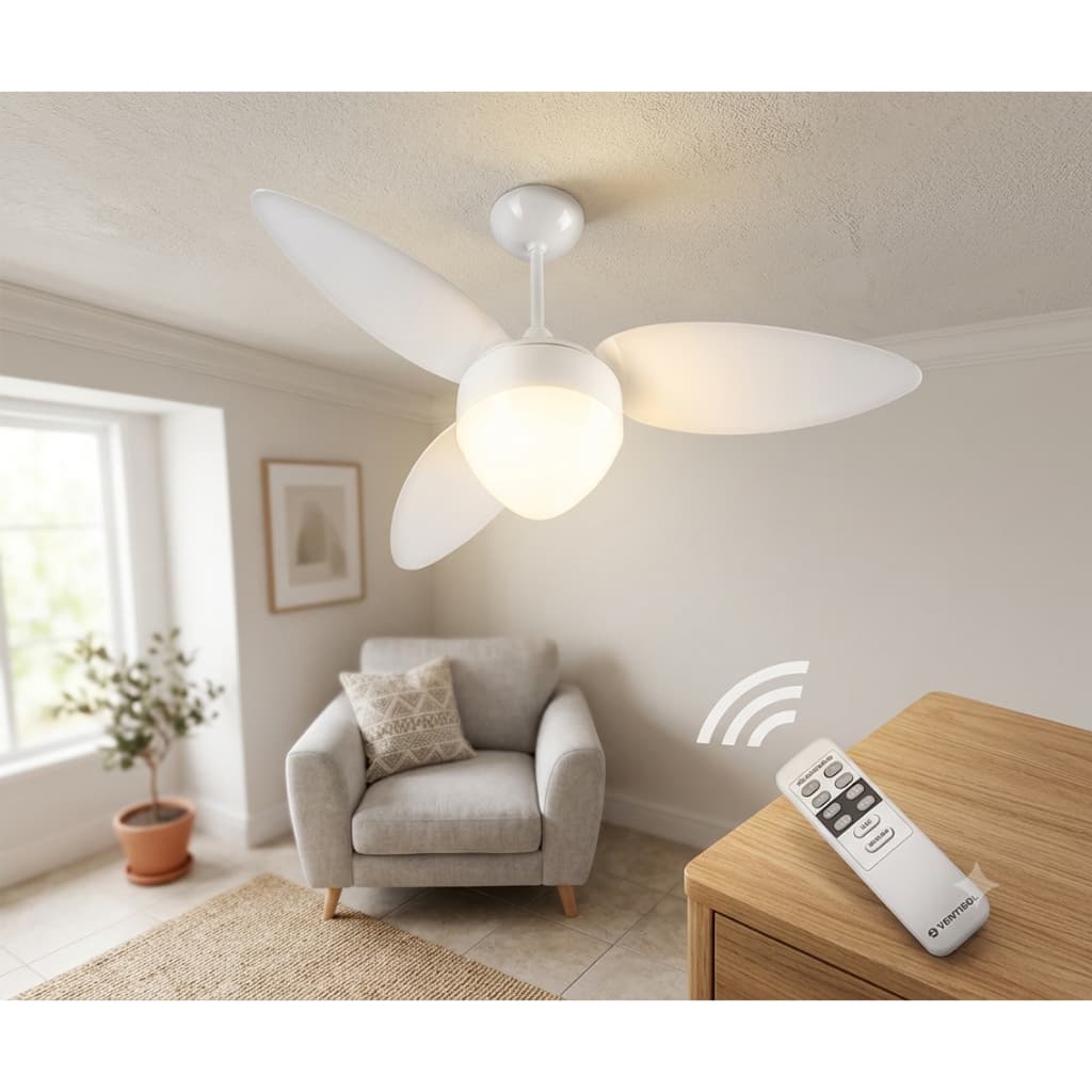 Ventilador de Teto Ventisol Aires Branco 3 Pás Inverter Bivolt com Controle Remoto Original