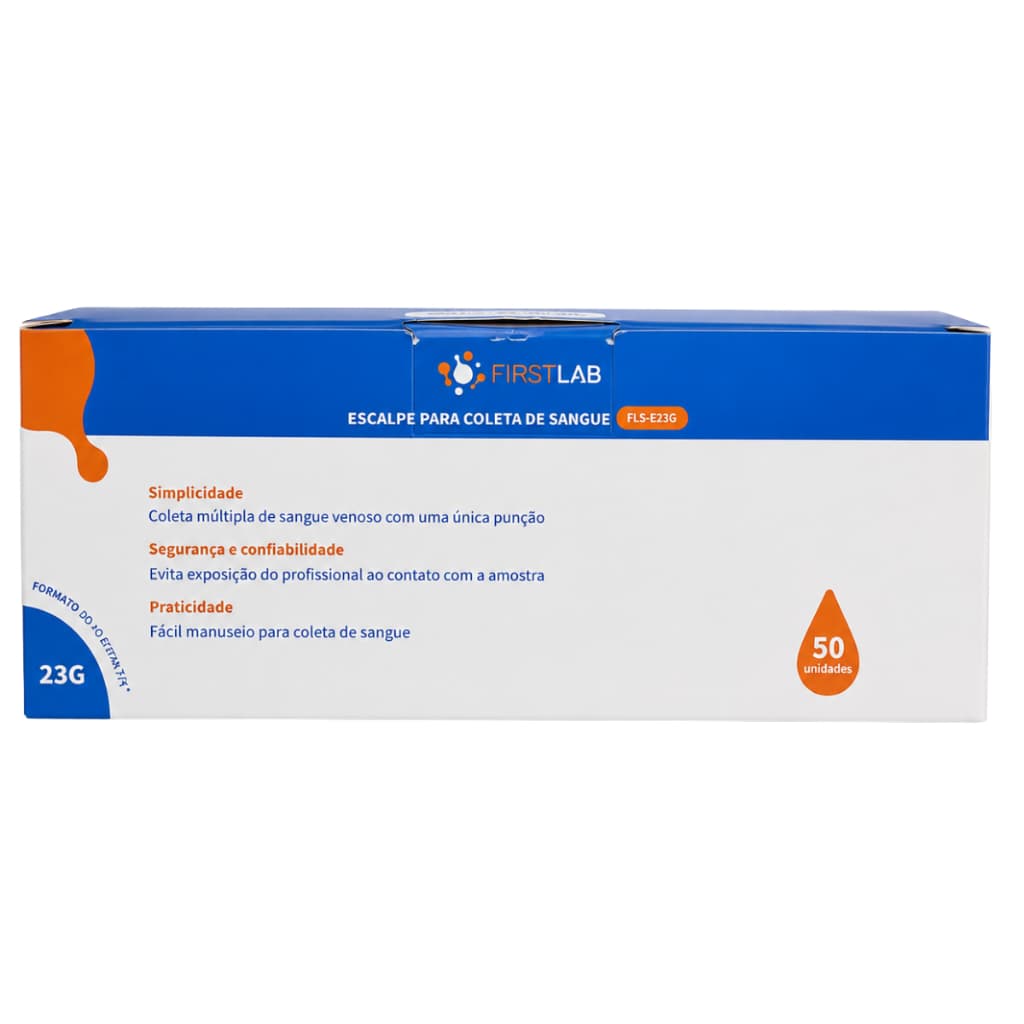 Escalpe Coleta Sangue Vacutainer 23G 50 Unidades Procedimento Laboratório