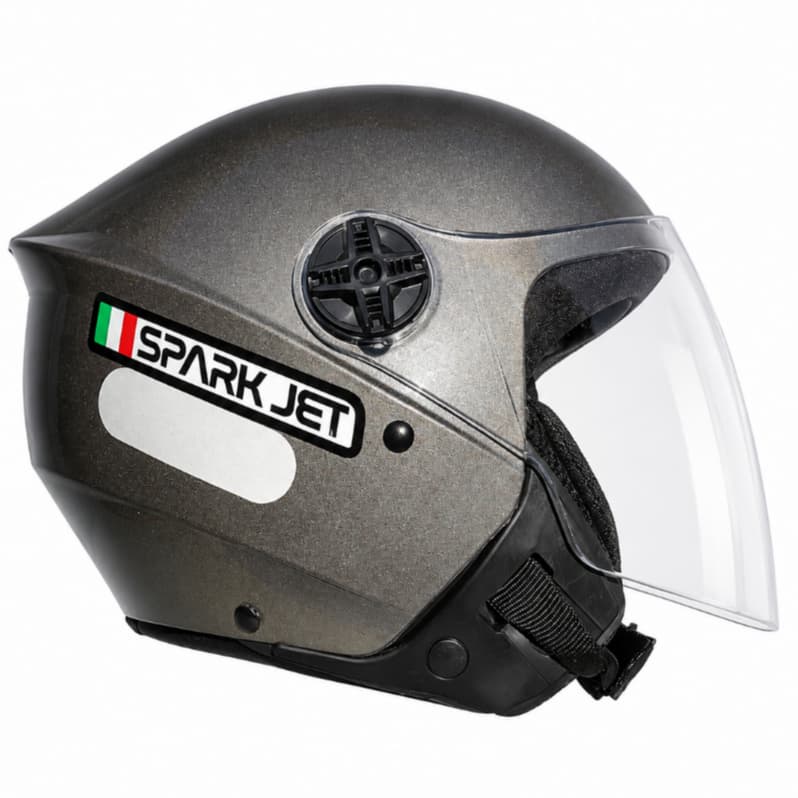 CAPACETE ABERTO EBF SPARK JET TITANIUM CHUMBO PRATA BLADE OPEN MOTOBOY + CHAVEIRO EXCLUSIVO