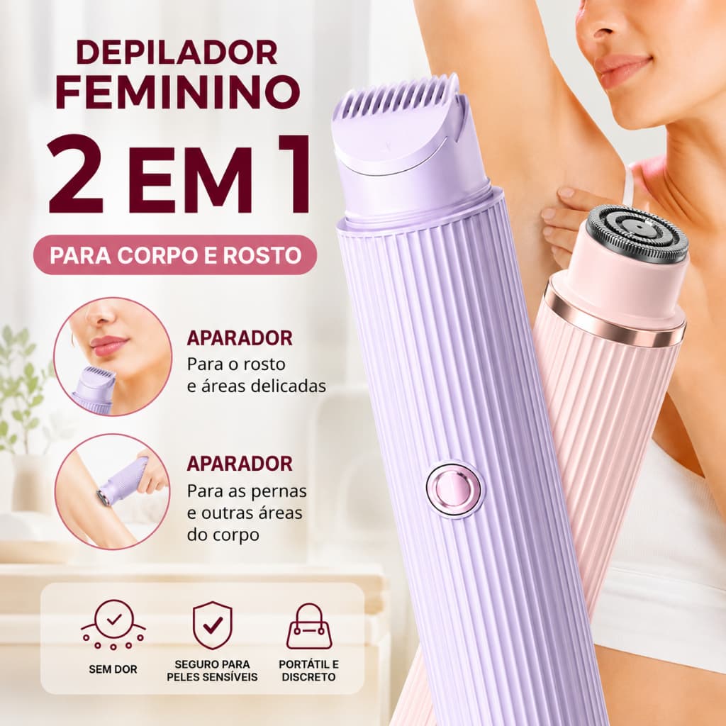Depilador Removedor De Pelos Facial e Corporal Sem fio Recarregável