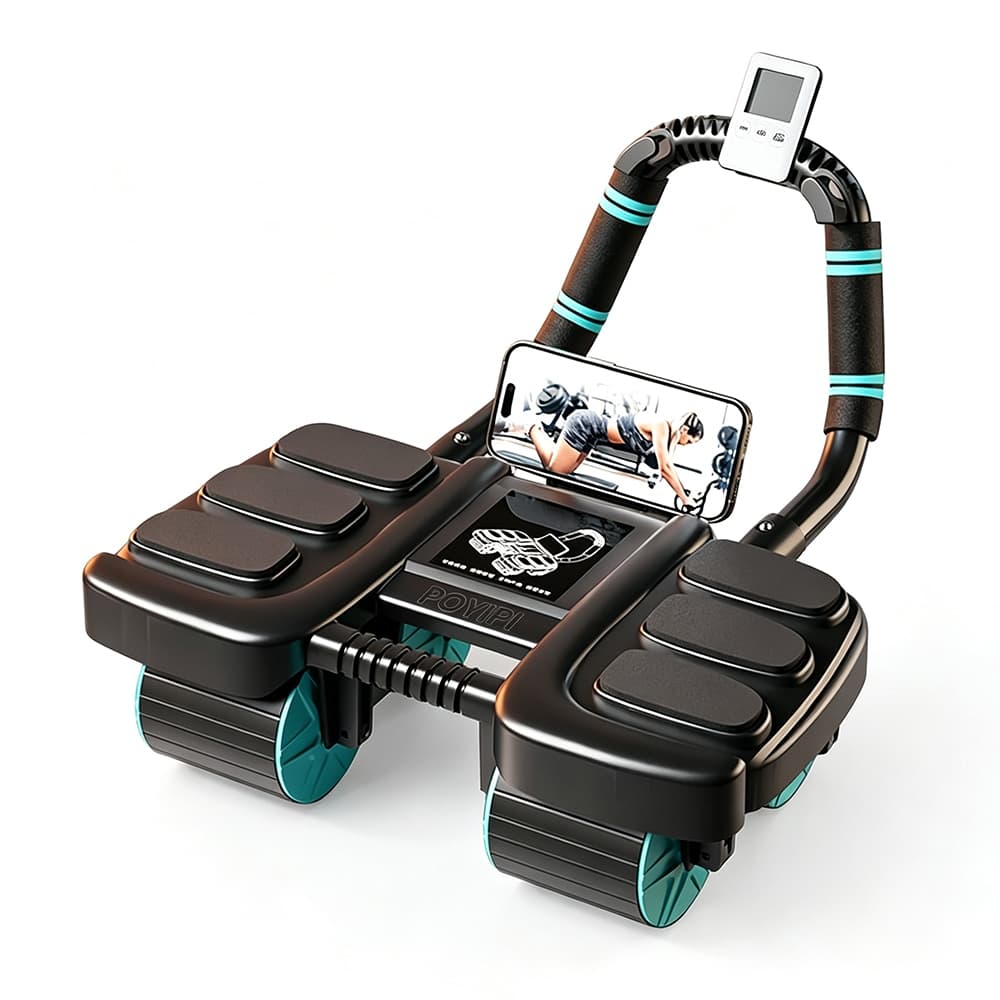 ZRSE Rolo Abdominal de 4 Rodas com Retorno Automático e Design Antiderrapante para Musculação em Casa