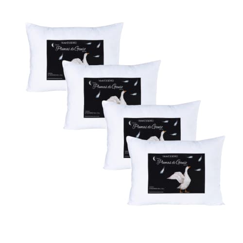 Kit C/2 ou 4 Travesseiro Pluma de Ganso 50x70cm Confortavel,Relachante e Macio