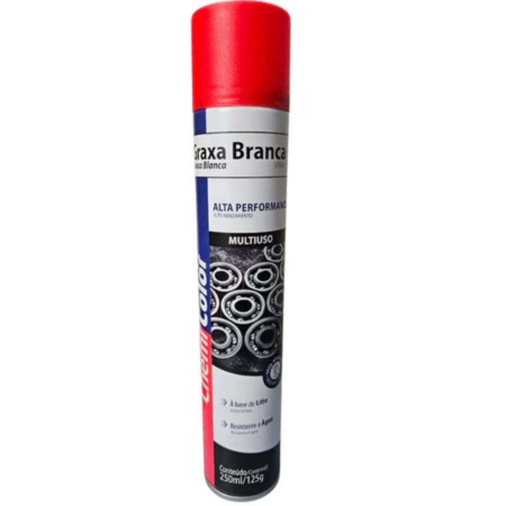 Graxa Branca de Lítio Spray 250ml Chemicolor Lubrificante Anticorrosivo Industrial Automotivo