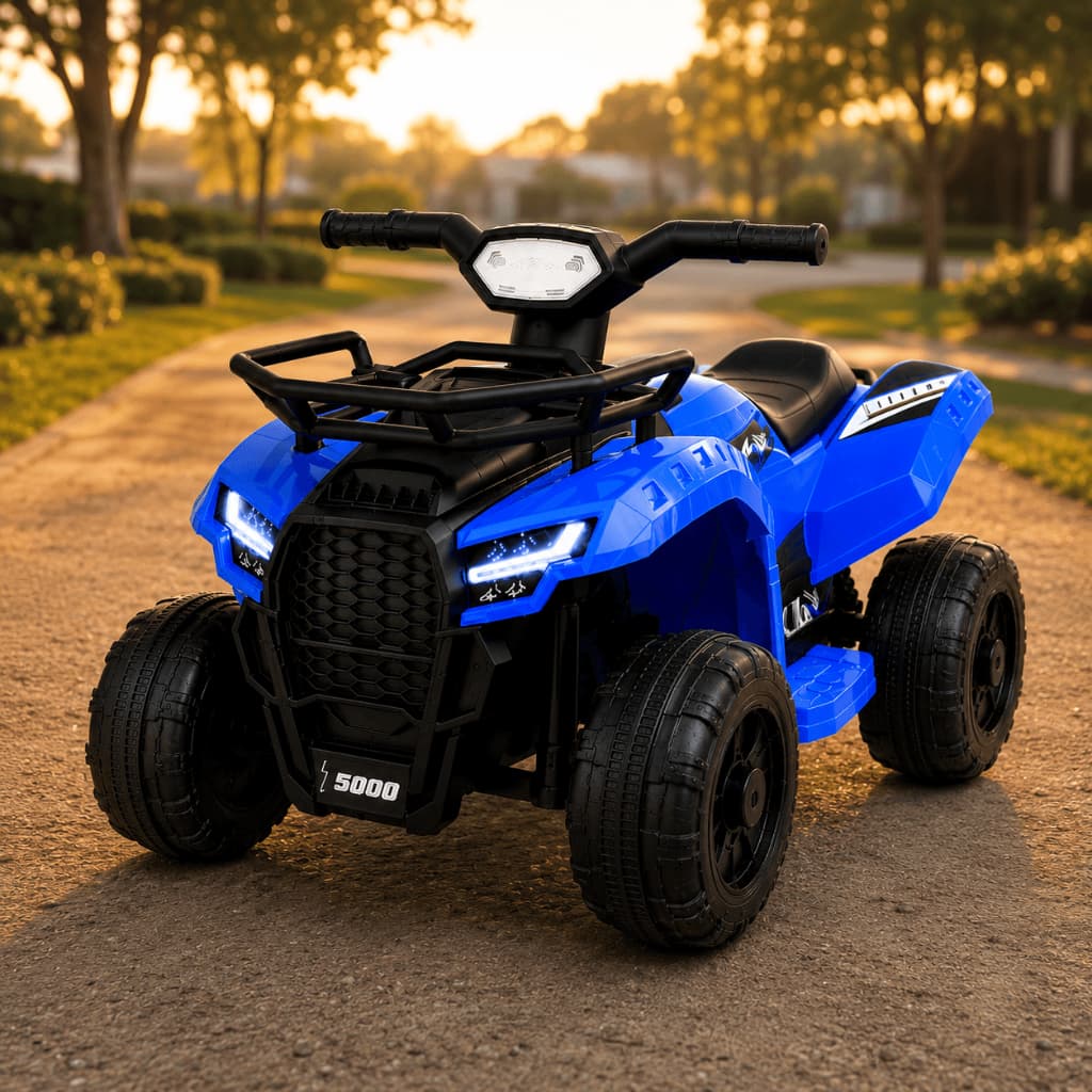 Quadriciclo Carrinho Elétrico Infantil 6V Com Música e Marcha Ré Suporta 30kg Azul Rosa