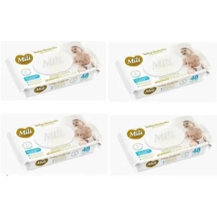 Kit 4 Toalhinha Umedecida Love&Care com 48 Unidades - Mili
