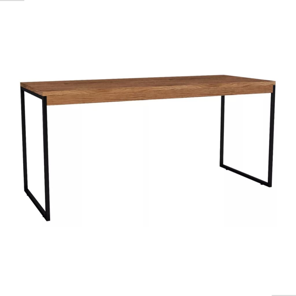 Mesa Escrivaninha Industrial 90cm Home Office Para Escritorio Cor Freijo