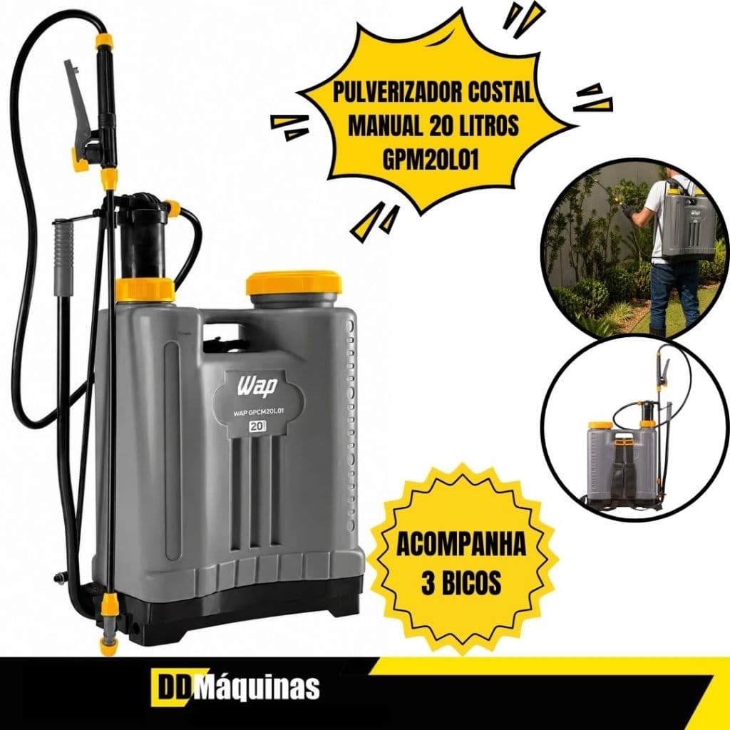 Pulverizador Costal Manual GPCM20L01 Com Bomba de Compressão + 3 Bicos  - WAP