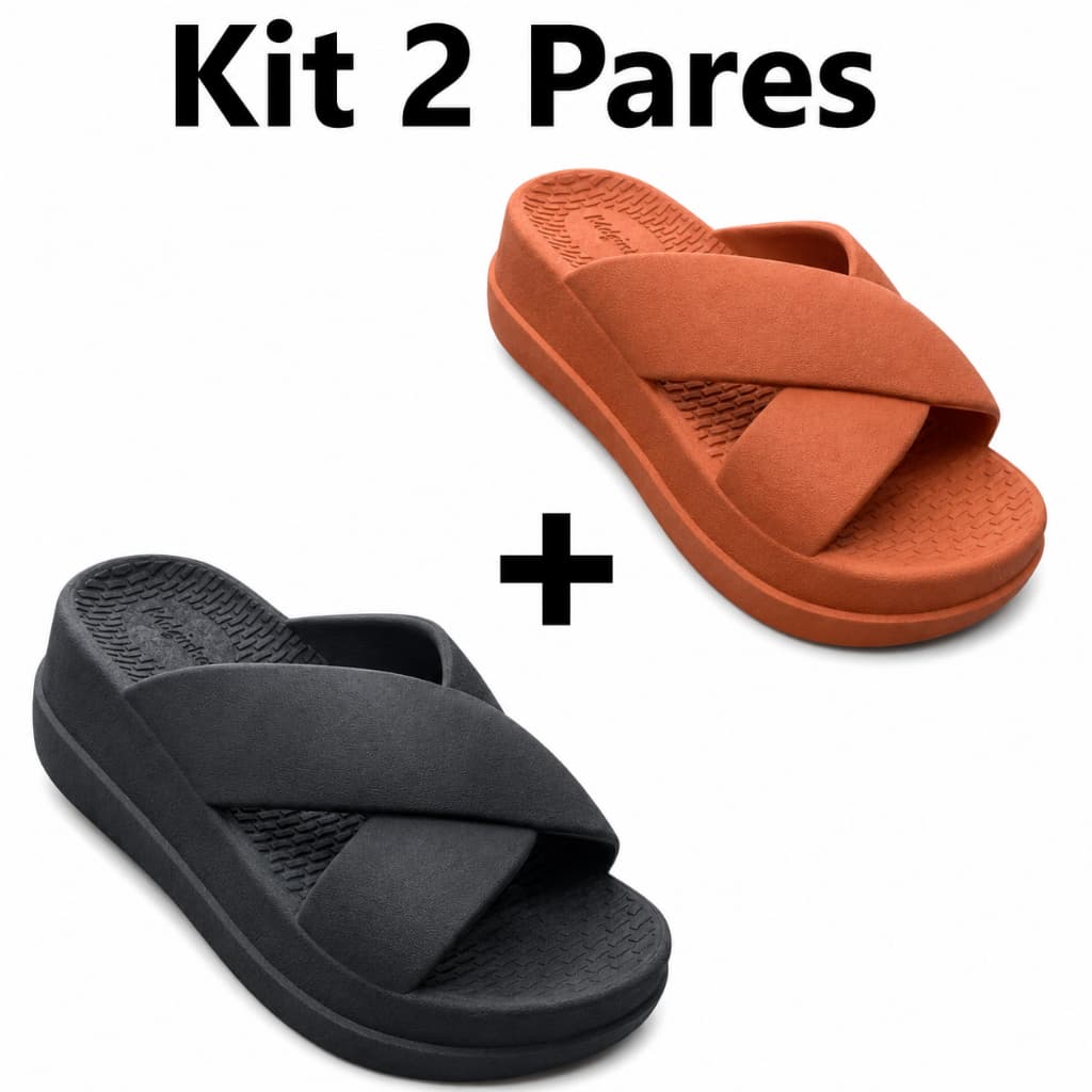 💖 Kit 2 Pares Sandália Puff Feminina – Plataforma Leve, Moderna e Super Confortável 👣