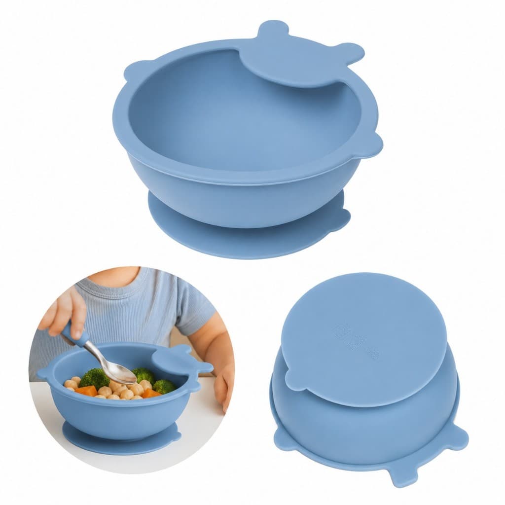 Tigela de Silicone Infantil Ursinho Ventosas 300mL - Praticidade e Segurança, sem sujeira