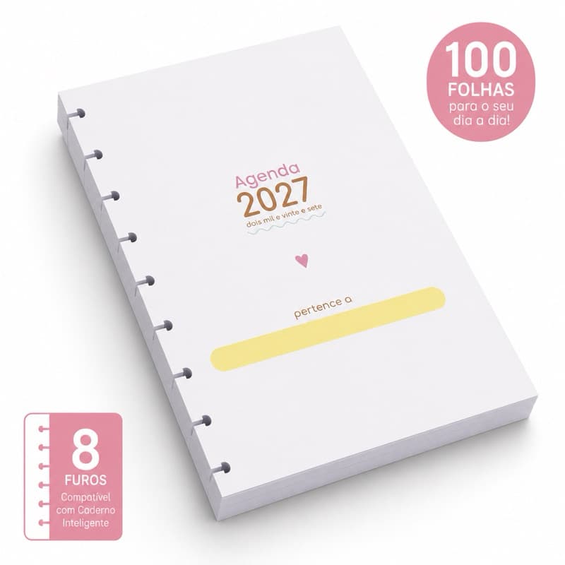 Refil de Agenda A5 com 8 furos Inteligente