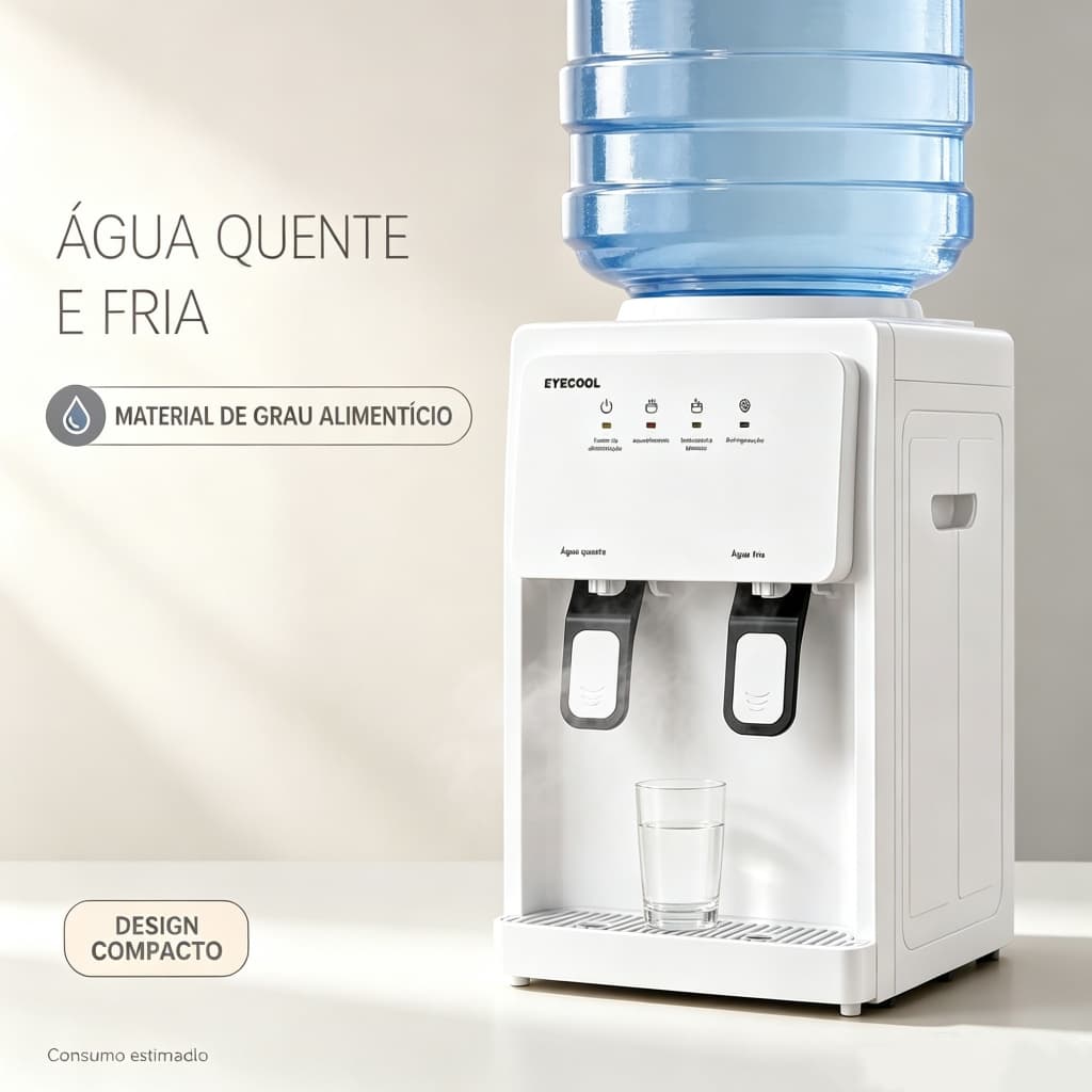Bebedouro de Mesa Elétrico Compacto Água Quente e Fria para Garrafão 5L 12L 18L 20L 110V ou 220V S2