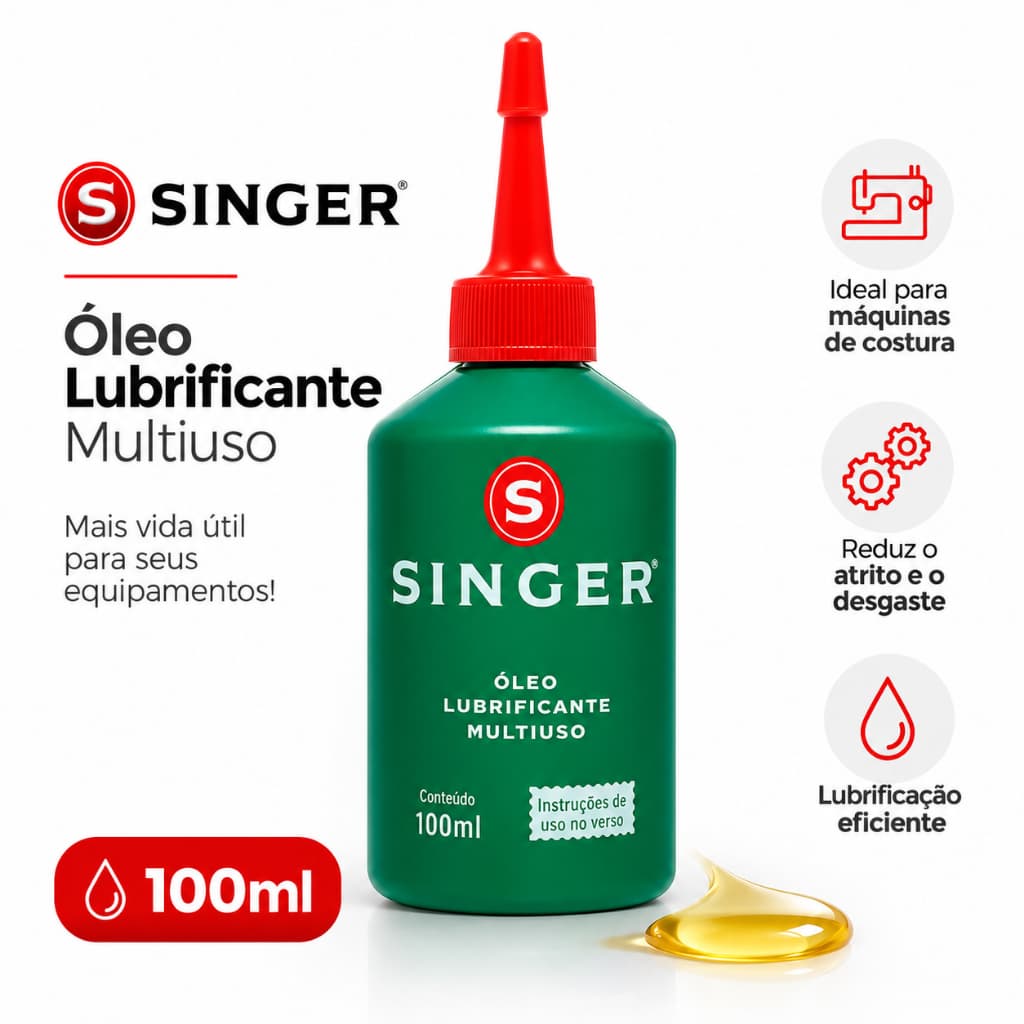 Óleo Lubrificante Singer 100ml Original Multiuso Para Máquina de Costura e Equipamentos