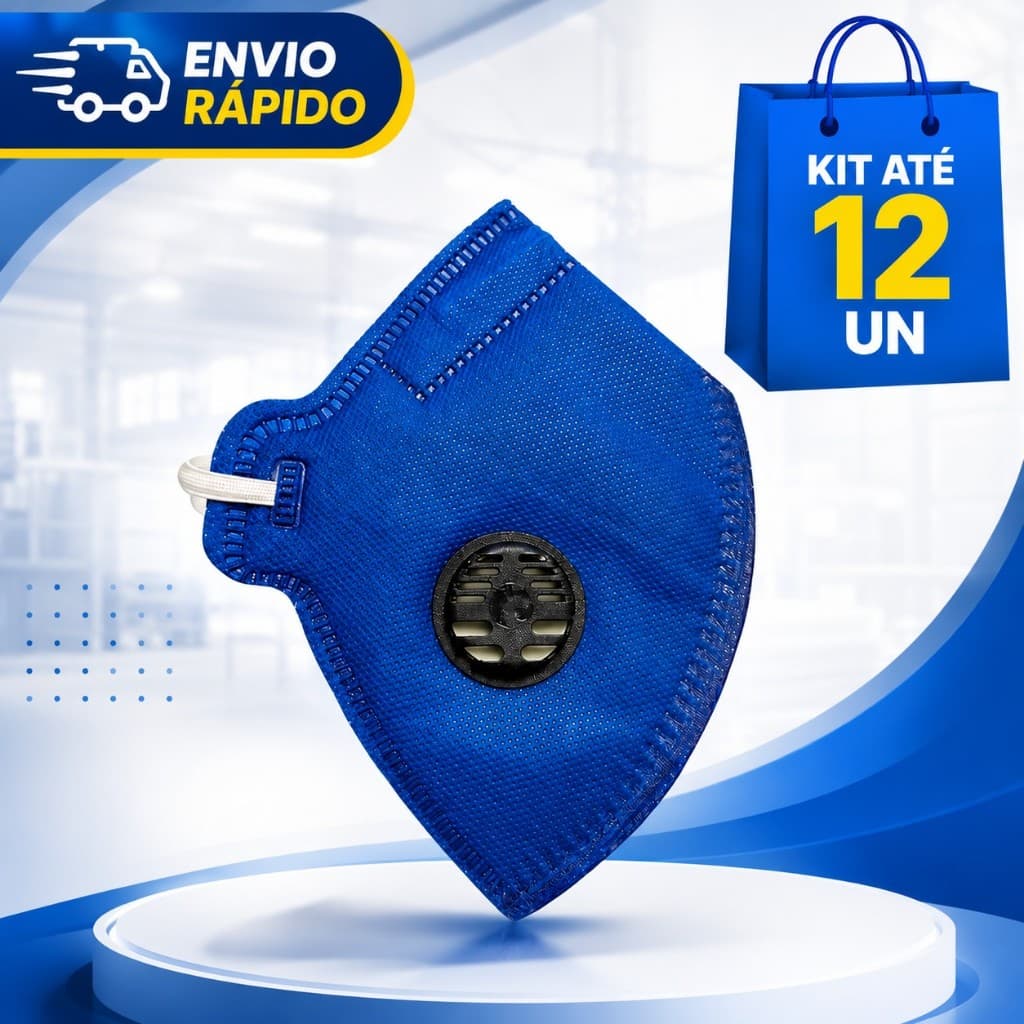 KIT Respirador PFF2 Camper Com Válvula CA 38944 EPI Proteção Contra Poeira Fumos Névoas Obra Indústria Reforma VALVULADO