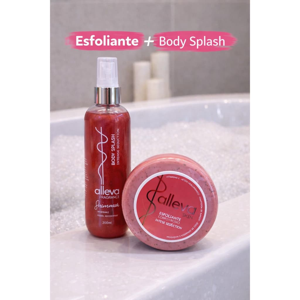 Kit Rose Alleva Body Splash hidratante e geleira iluminadora